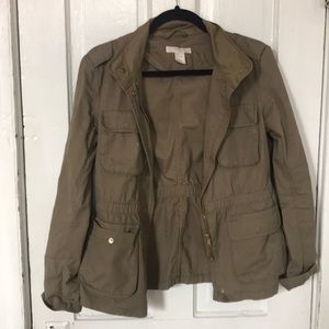 H&M hunter green utility jacket size 6